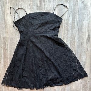 H&M Woman’s Black Lace Dress With Spaghetti Straps, Size: 10